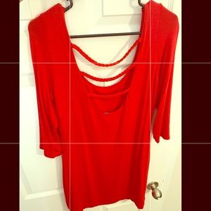 Red Bodycon Dress - strappy back!